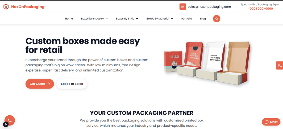 NexOnPackaging Dashboard Screenshot 2